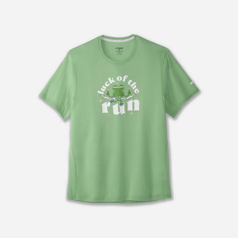 Brooks Distance Graphic Hardloopshirt voor Heren Mintgroen (IPAHB-9461)